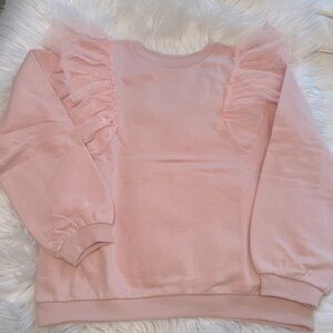 Pink Ruffled Sweatshirt